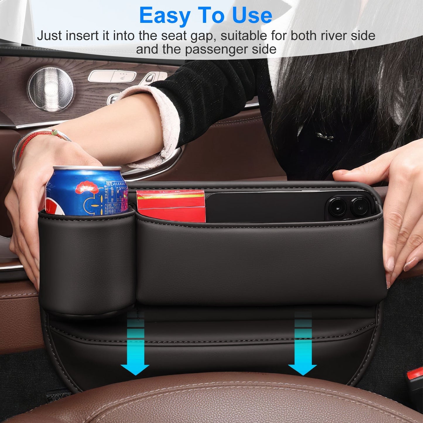 Car Seat Gap Filler (With Cup Holder and Organizer)
