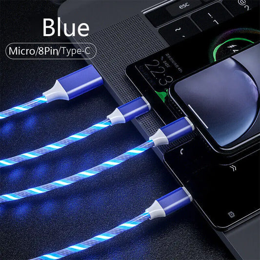 LED Fast Charging Cable Micro USB Type C