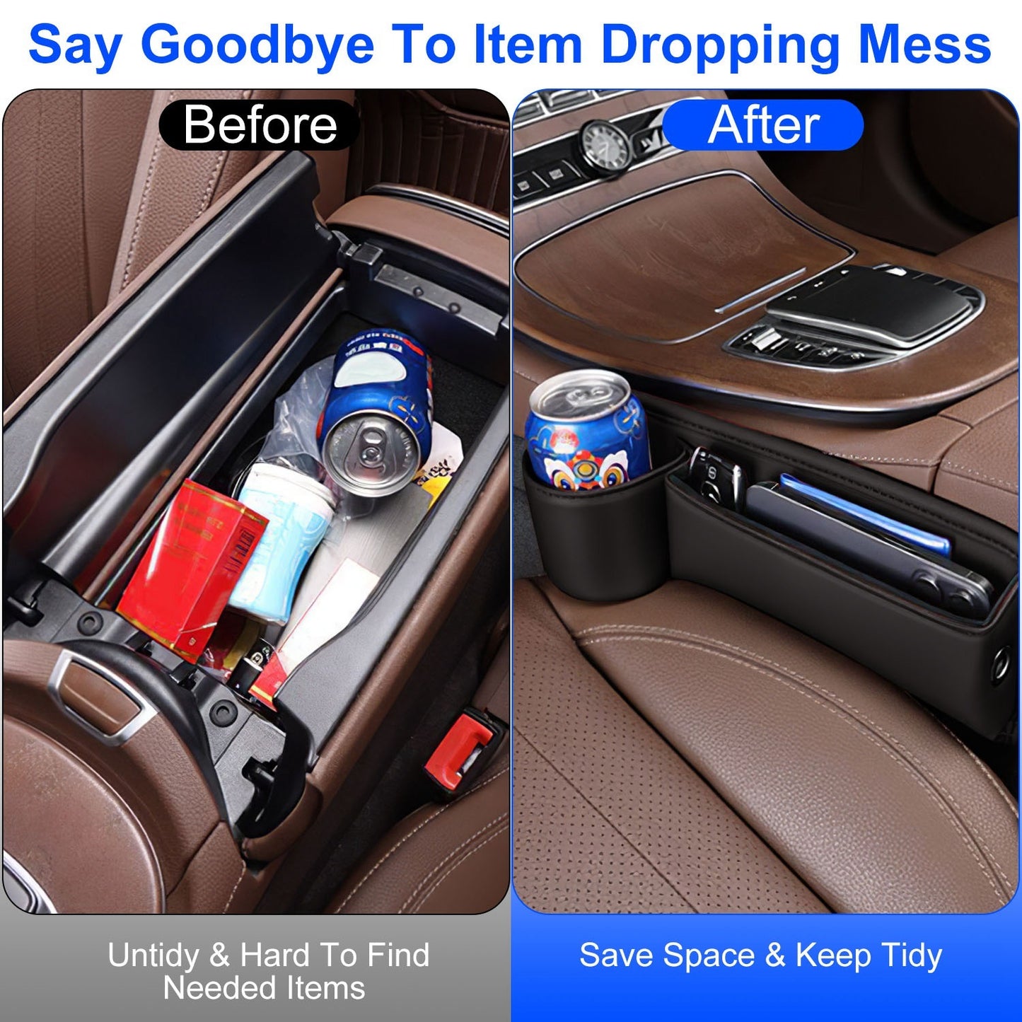 Car Seat Gap Filler (With Cup Holder and Organizer)